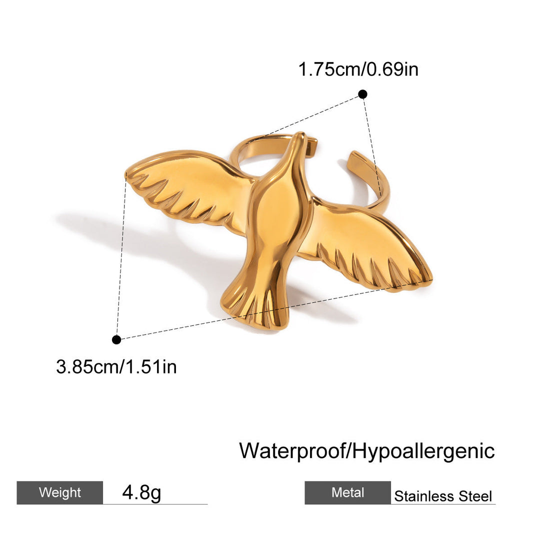Anel Pomba da Paz em Aço Inoxidável