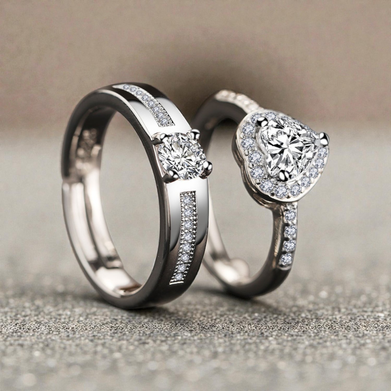 Duo de Anéis Lumière com Zircónias