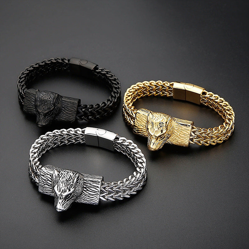 Pulseira Wolf em Aço Inoxidável