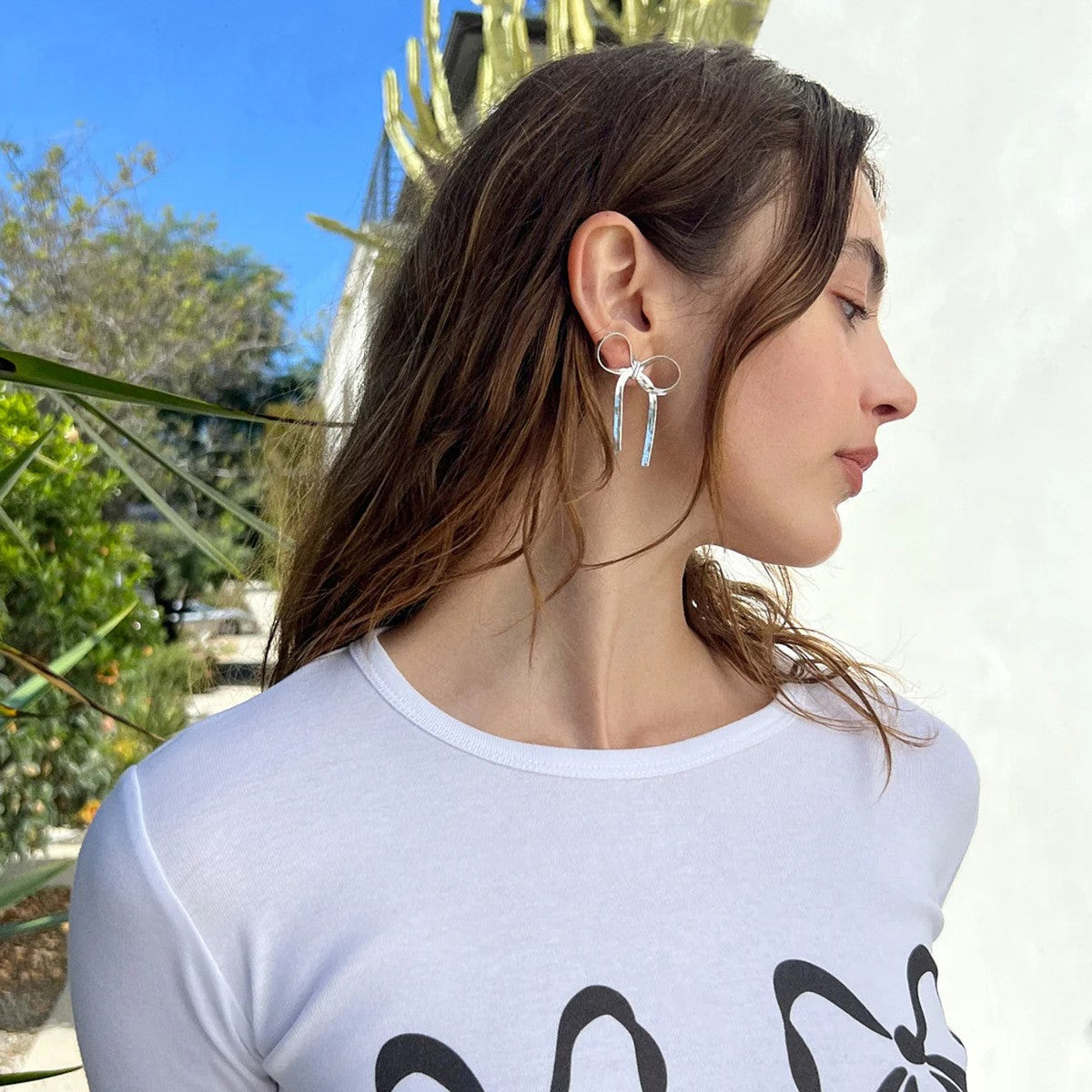 Stainless Steel Bow Earrings