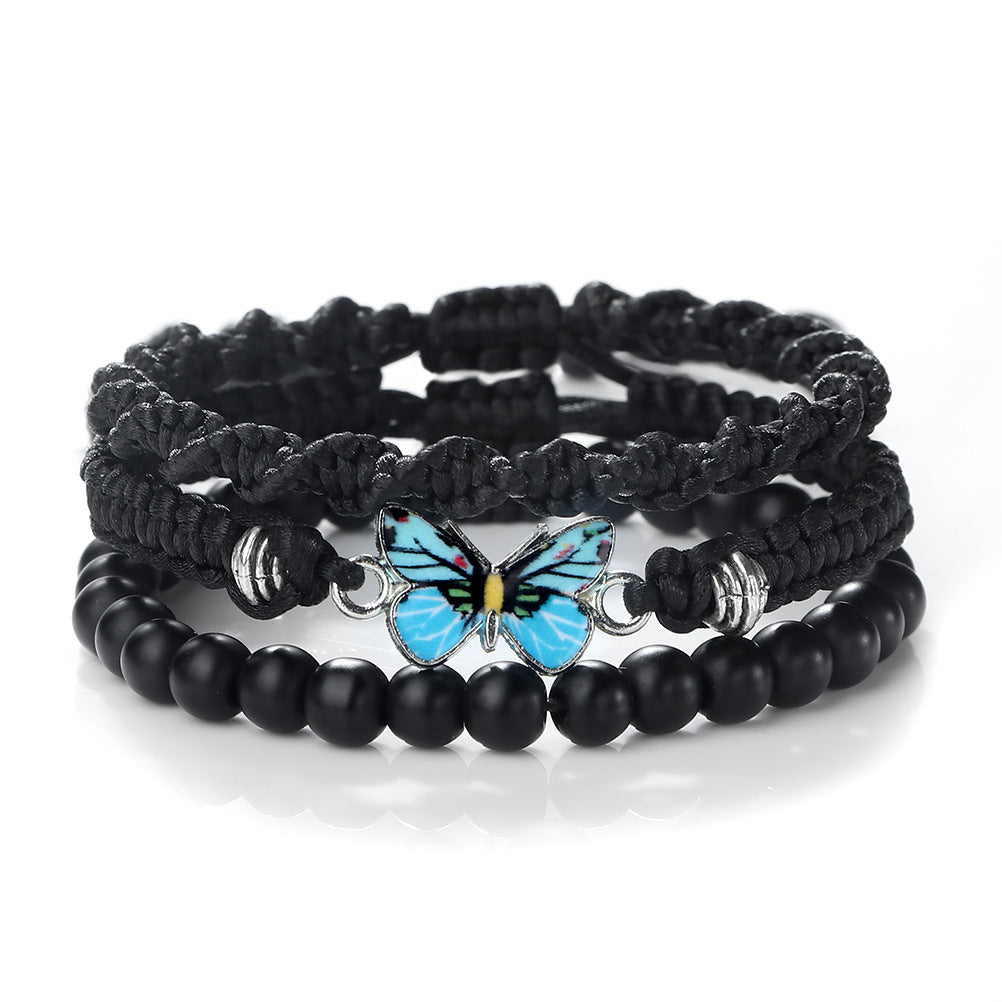 Conjunto de 3 Pulseiras em Corda e Pedra Natural