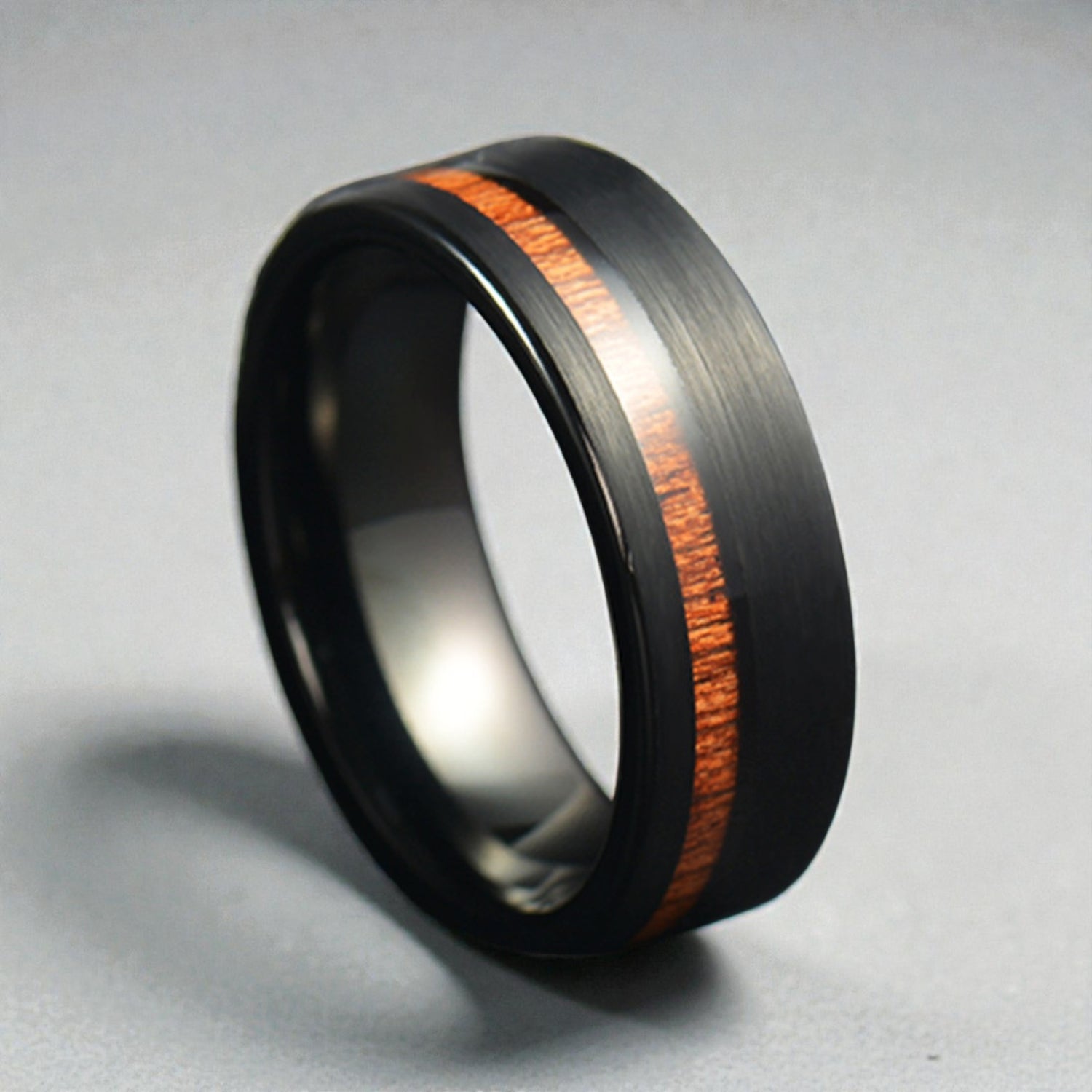 Anel em Aço de Tungsténio e Aço Inoxidável