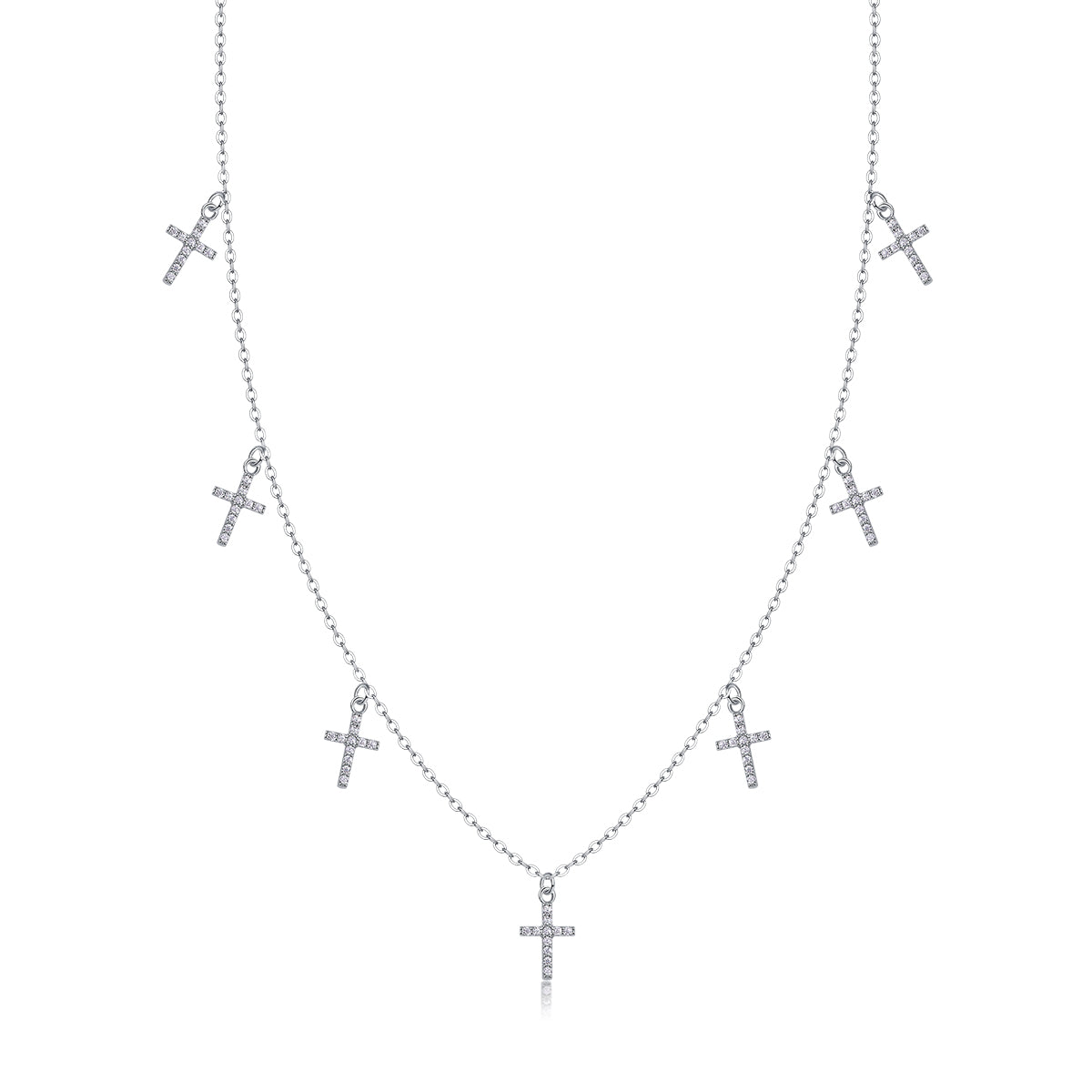 Colar Cruz Holy Light em Prata 925 com Moissanite