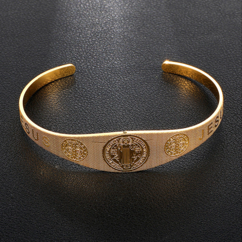 Pulseira São Bento em Aço Inoxidável