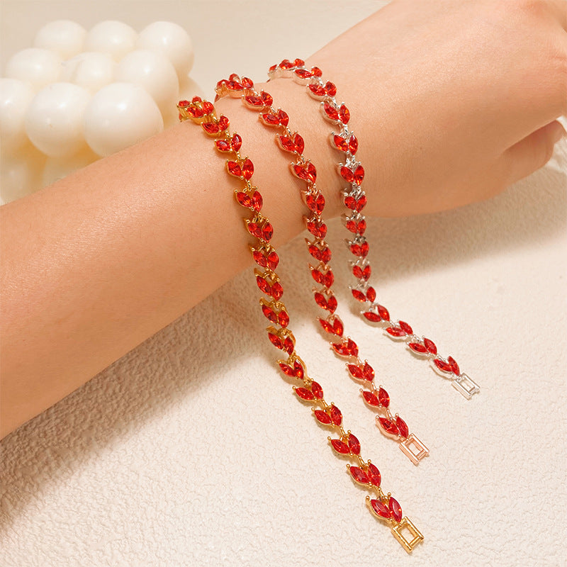 Pulseira Folha com Zircônia