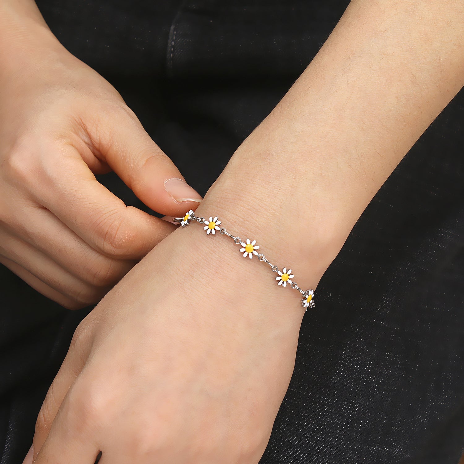 Pulseira Margarida em Aço Inoxidável