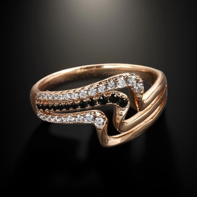 Anel Wave com Zircónia