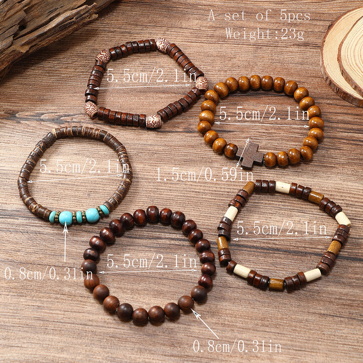 Conjunto de 5 Pulseiras Retro