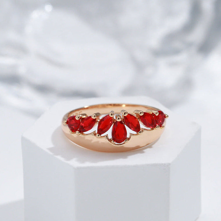 Anel Retro com Zircónia