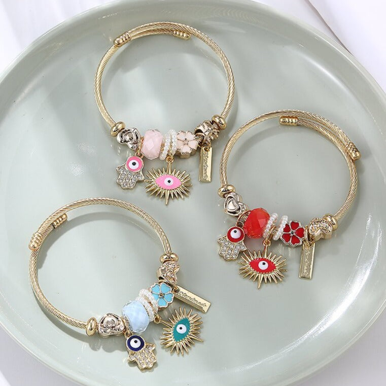 Pulseira Amuleto em Aço Inoxidável