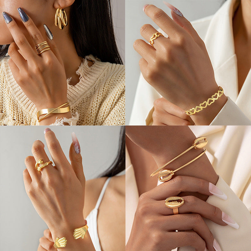 Conjunto de Pulseira, Colar, Anel e Brincos