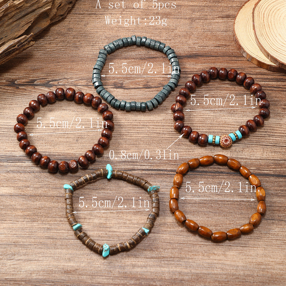 Conjunto de 5 Pulseiras Retro