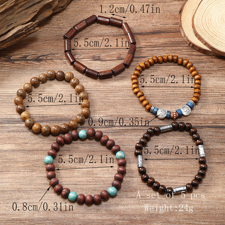 Conjunto de 5 Pulseiras Retro