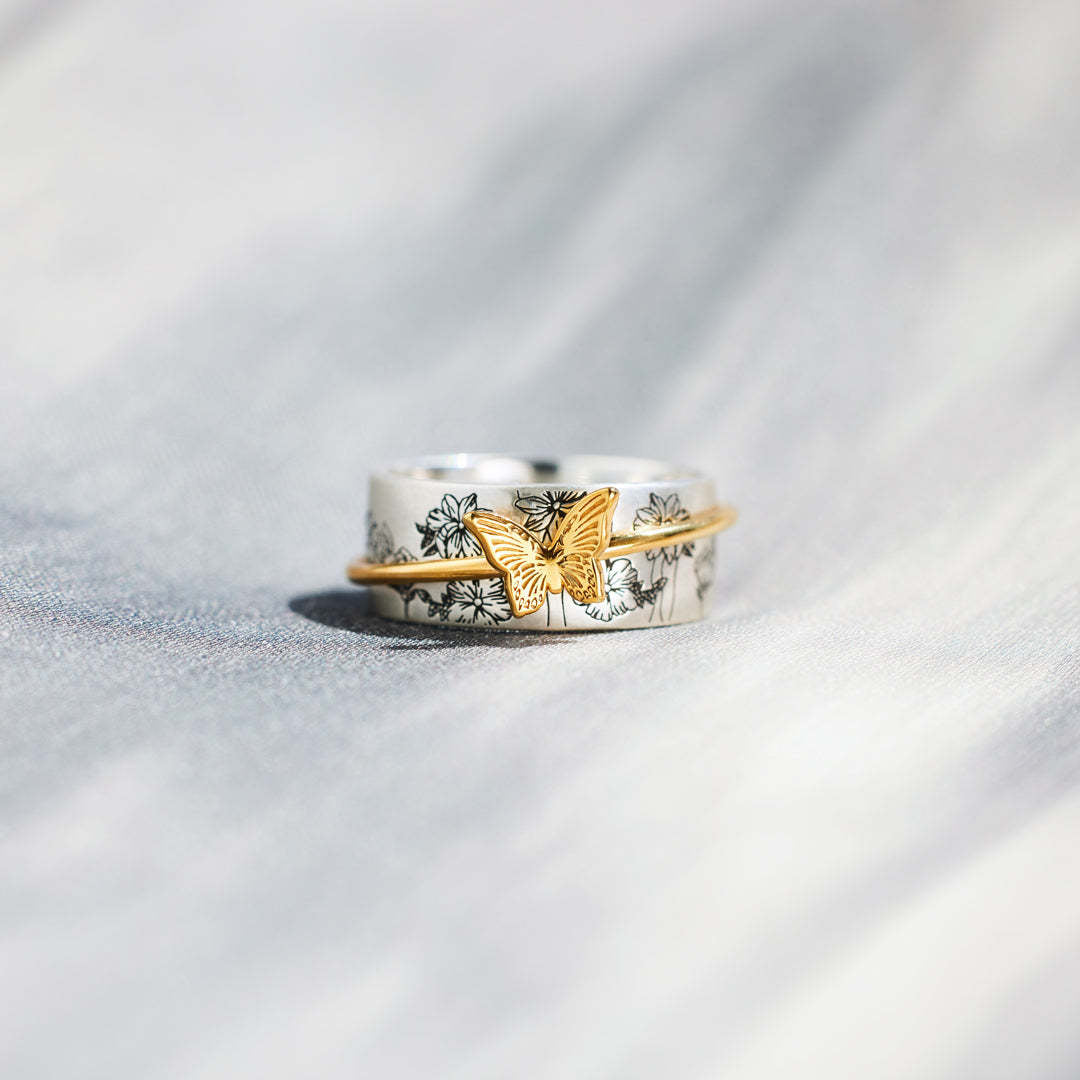 Anel Borboleta Giratório