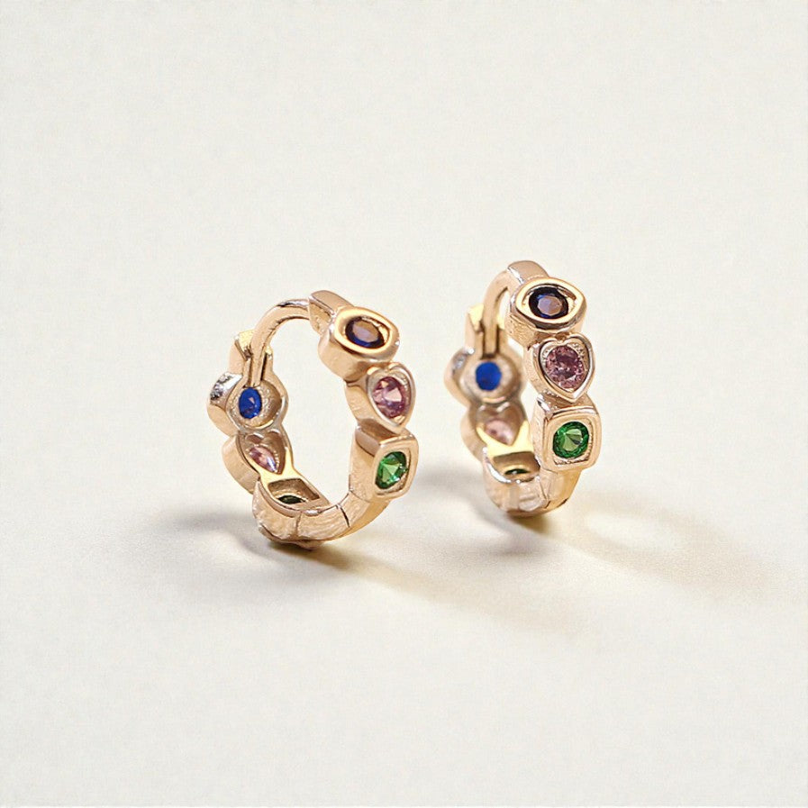 Brincos Heart em Prata 925 com Zircónia