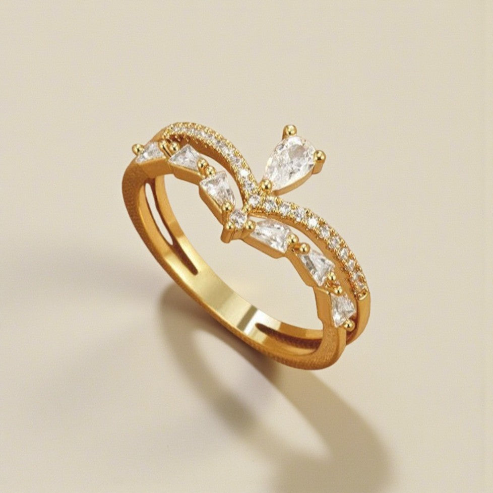 Anel Lírio com Zircónia