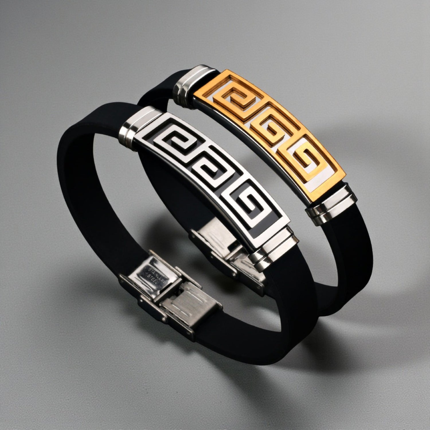 Pulseira de Silicone e Aço Inoxidável