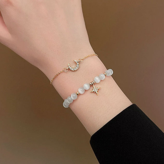 Conjunto de 2 Pulseiras Estrela e Lua