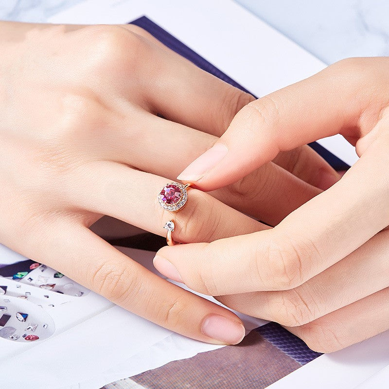 Anel Rotativo com Cristal Swarovski