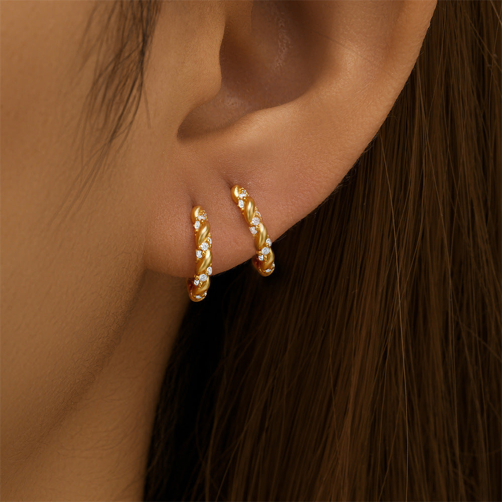 Brincos Argola com Zircónia