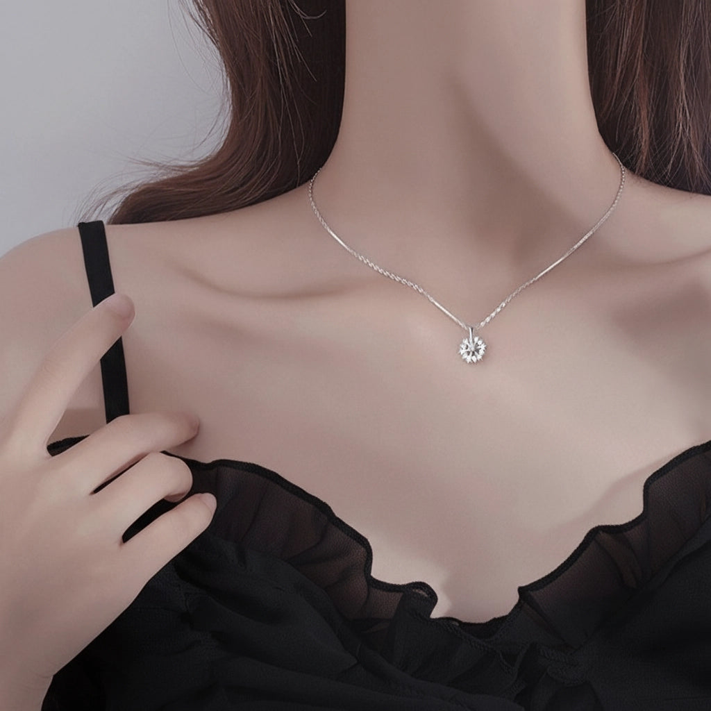 Colar Floco de Neve com Zircónias