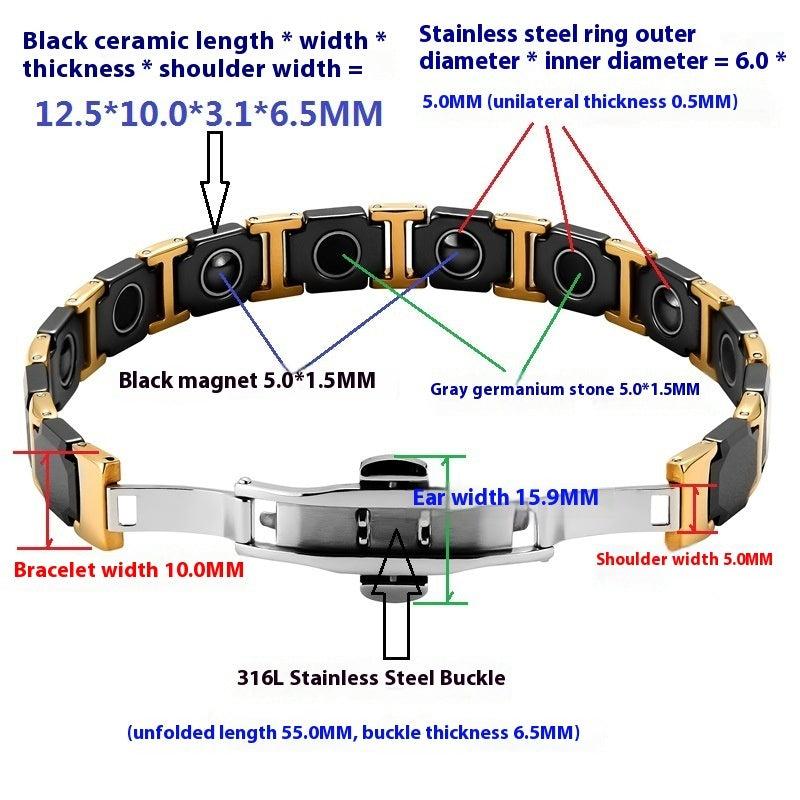 Pulseira Magnética em Aço Inoxidável 316L