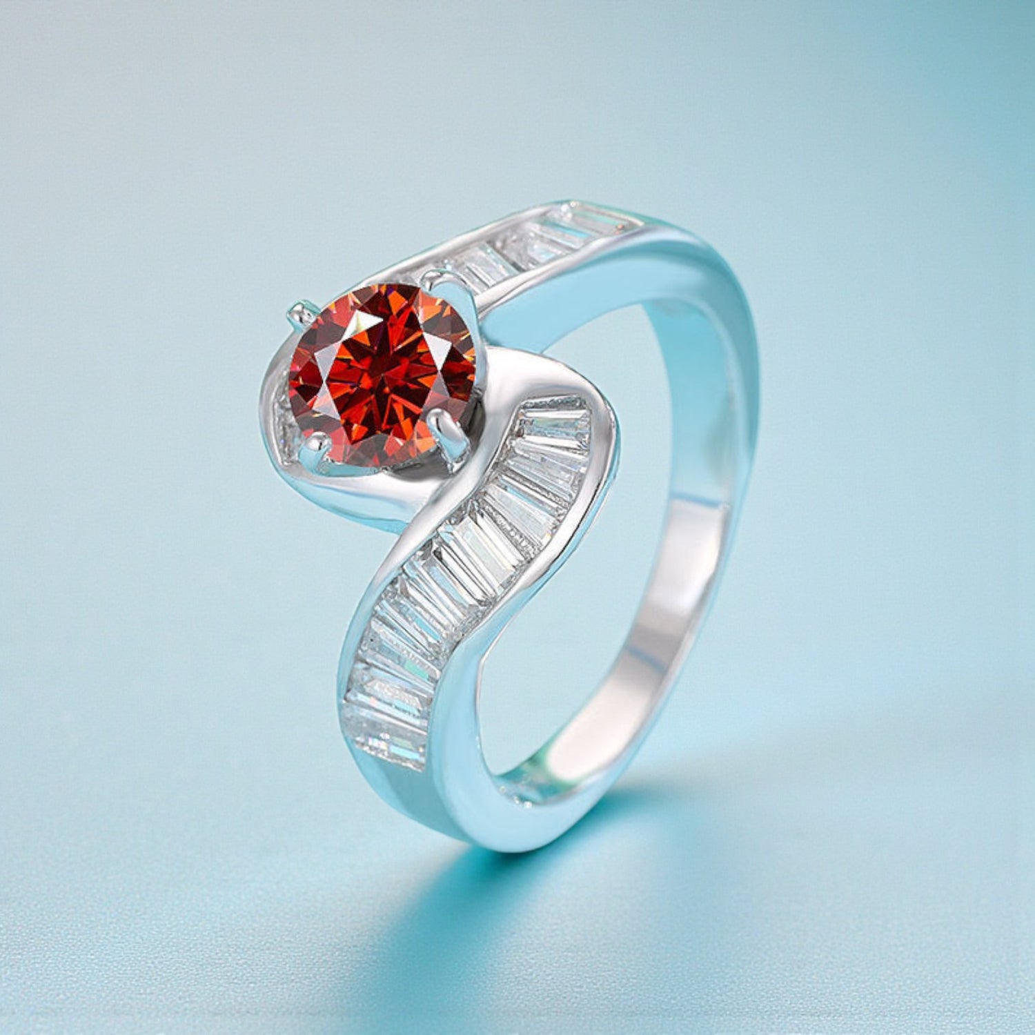 Anel Glamour Linear em Prata 925 com Zircónia