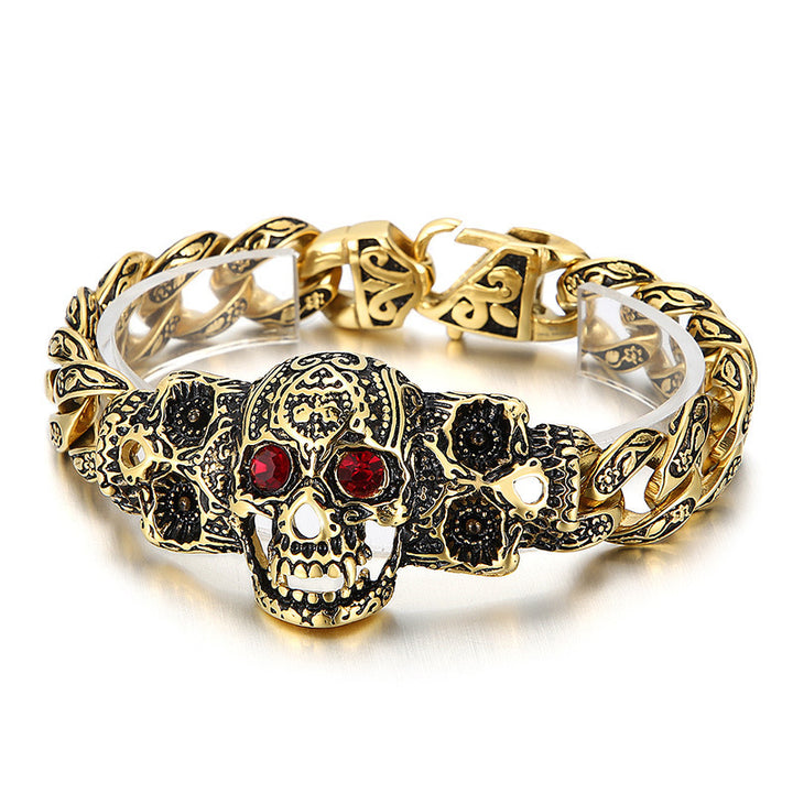 Pulseira Skull em Aço Inoxidável