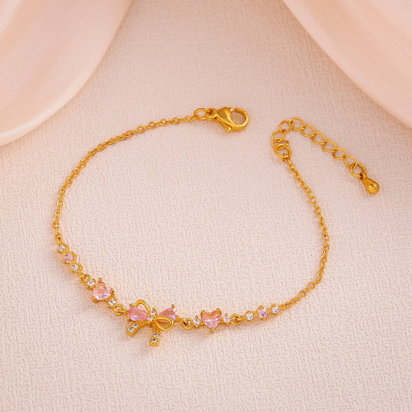 Conjunto de Colar e Pulseira com Zircónias