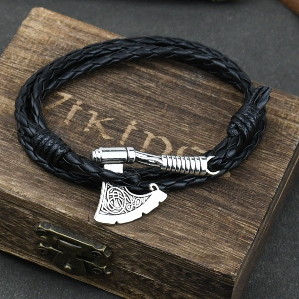 Pulseira Viking de Couro