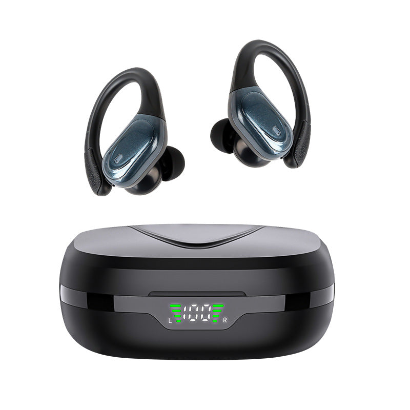 Auriculares Open-Ear Clip com Caixa de Carregamento Inteligente e Ecrã Digital