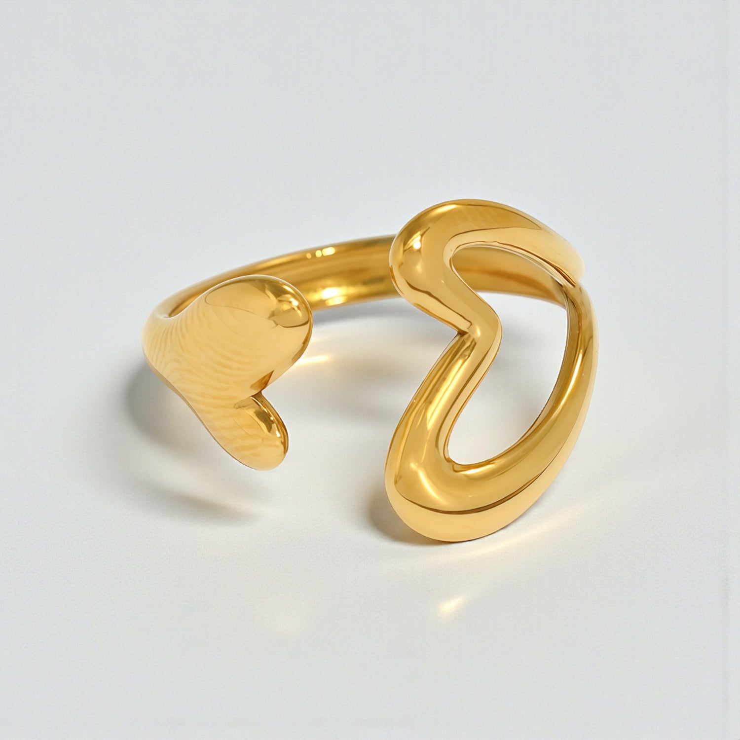 Anel Open Heart em Aço Inoxidável