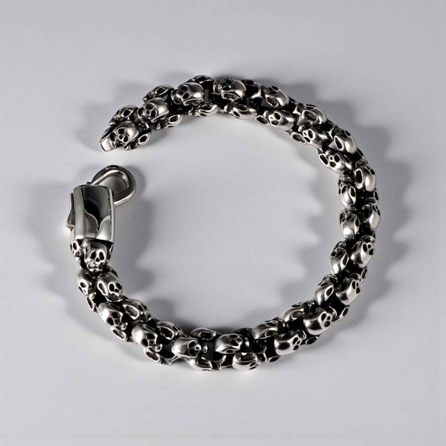 Pulseira Skull em Aço Inoxidável