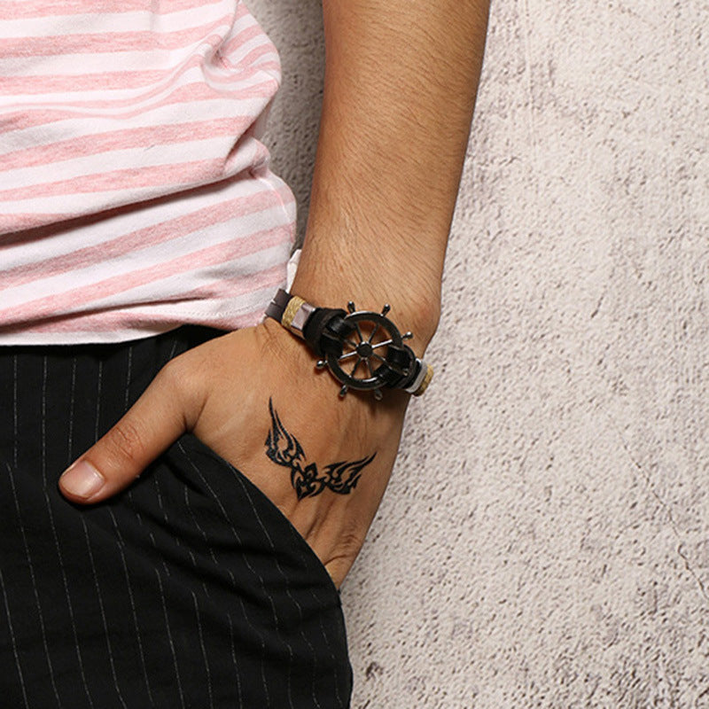 Pulseira de Couro Vintage Roda do Leme