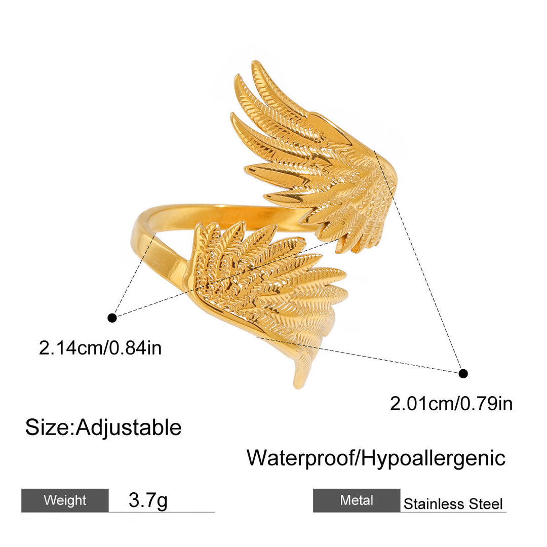 Anel Asas de Anjo em Aço Inoxidável