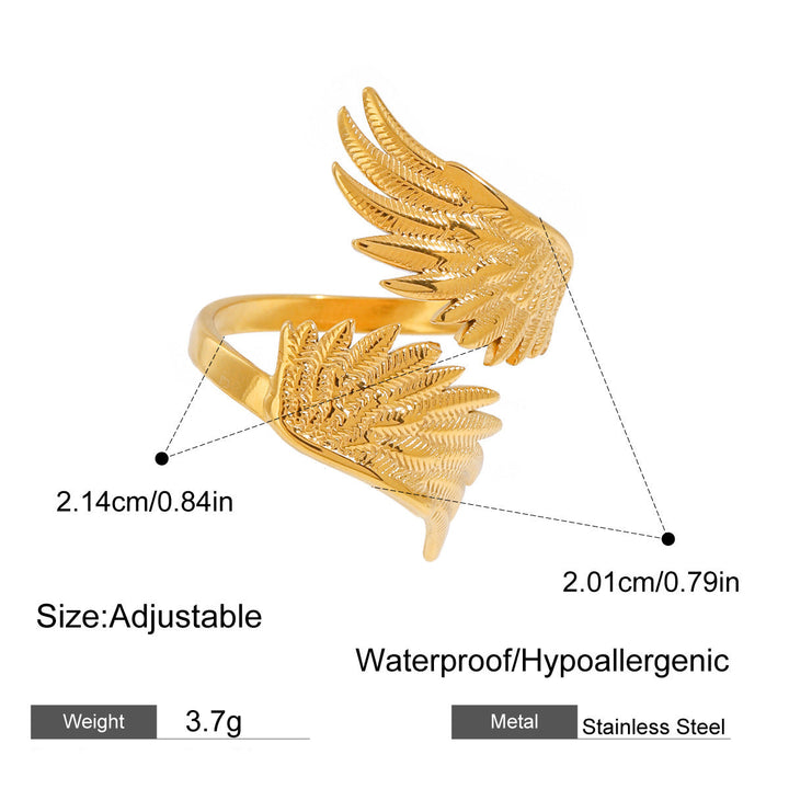 Anel Asas de Anjo em Aço Inoxidável