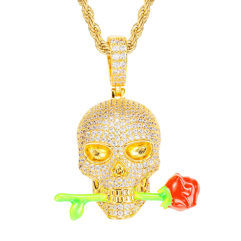 Colar Skull com Zircónia