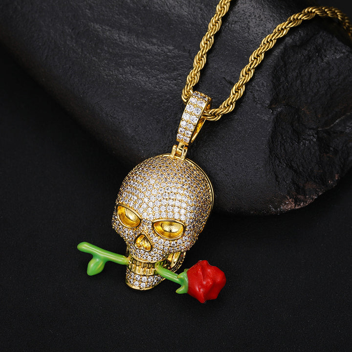 Colar Skull com Zircónia