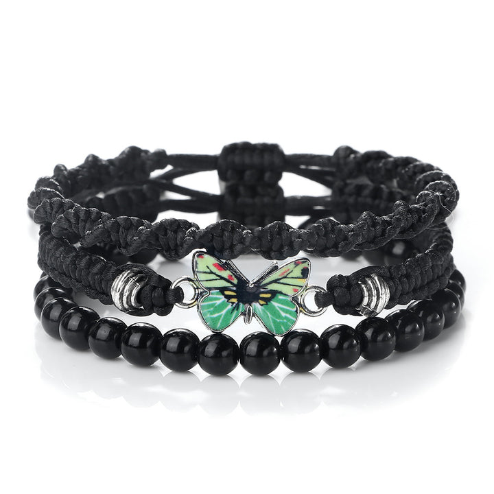 Conjunto de 3 Pulseiras em Corda e Pedra Natural