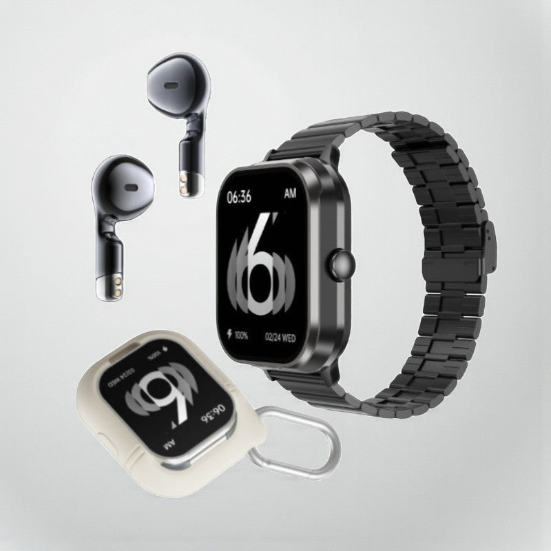 Smartwatch Premium 2 em 1 com Auricular e Monitorização de Saúde