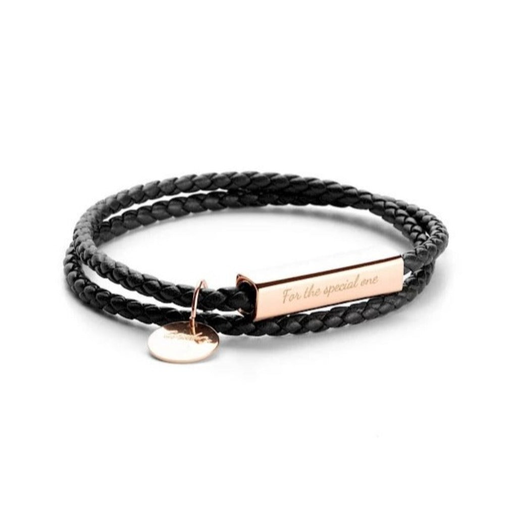 Pulseira de Couro e Aço Inoxidável