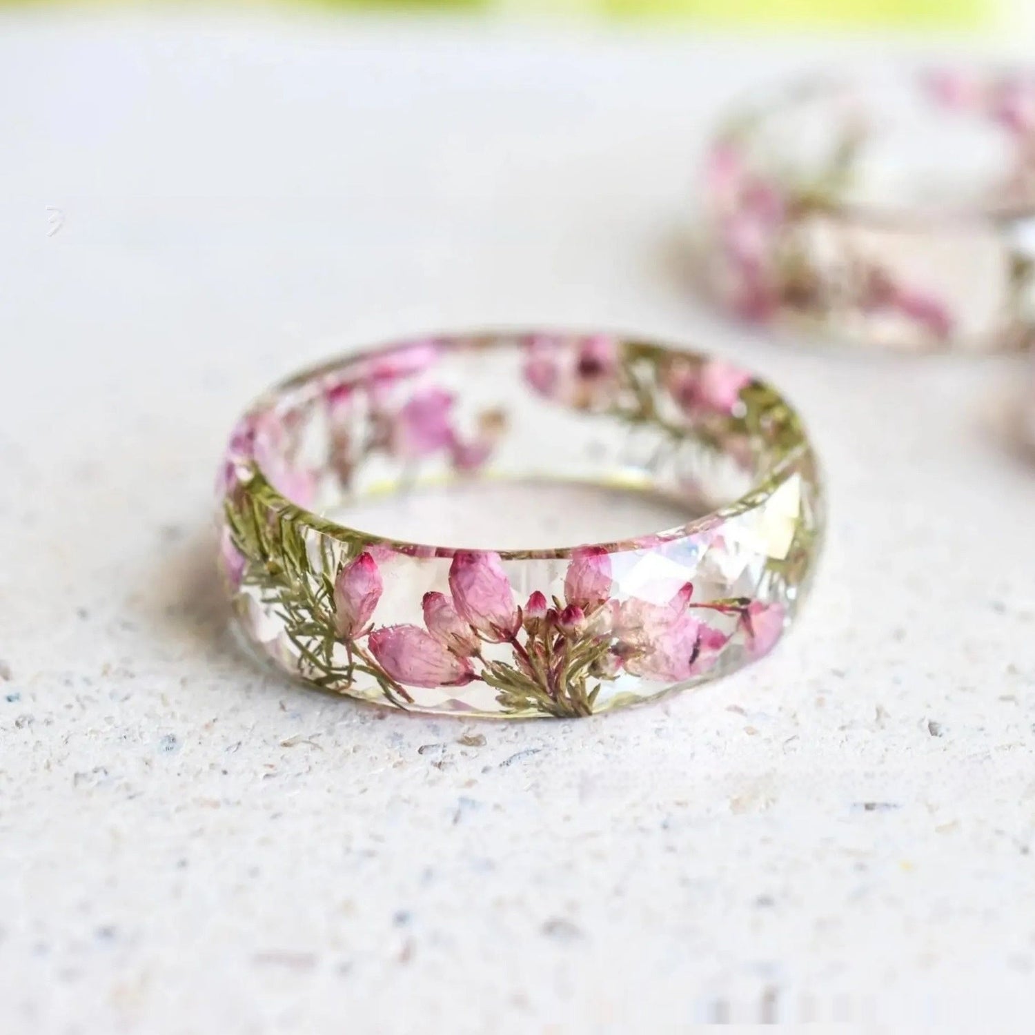 Anel de Flor Guirlanda Artesanal em Resina