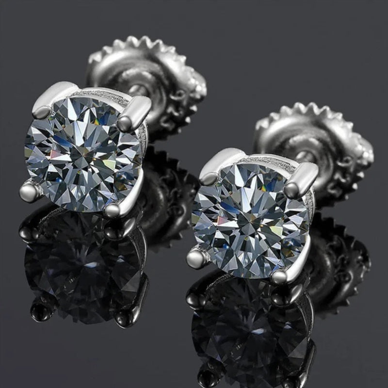 Brincos Solitário Essencial de Moissanite