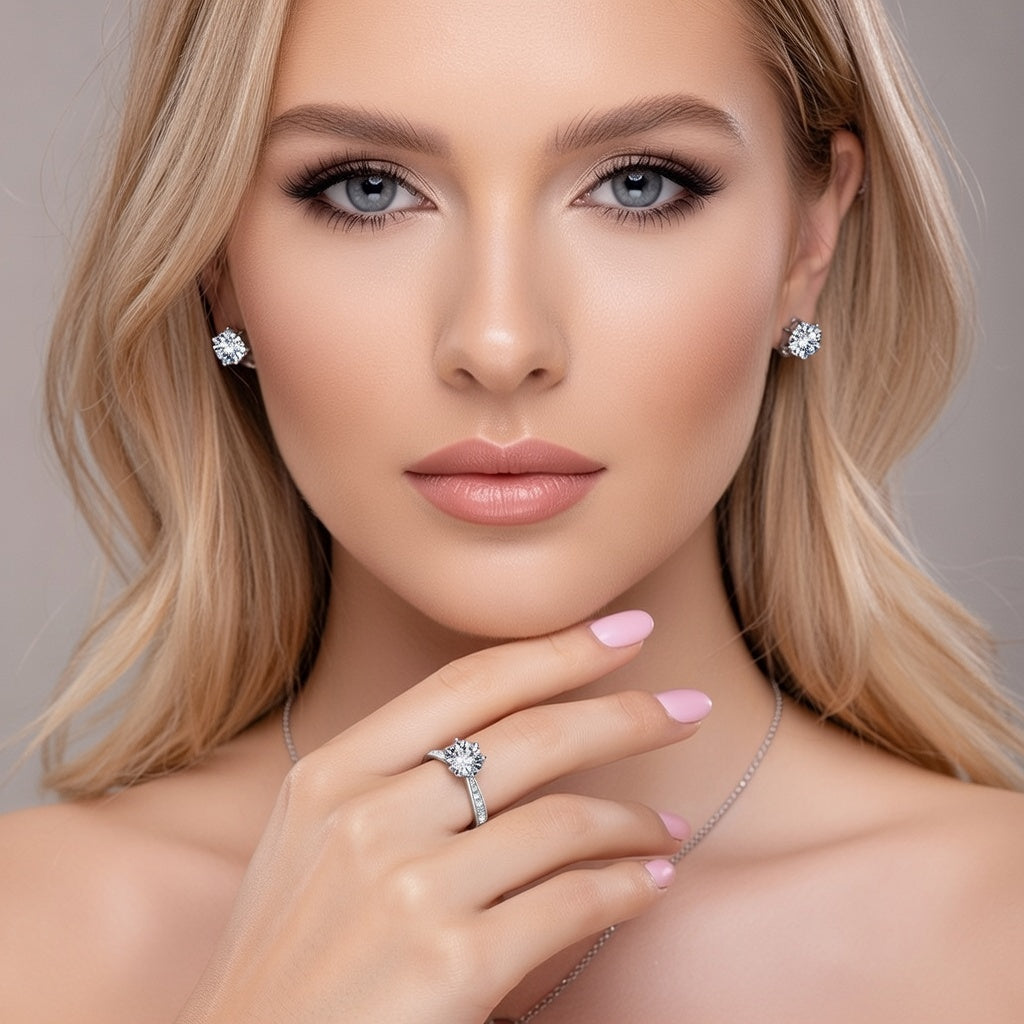 Anel em Prata 925 com Moissanite 5 ct