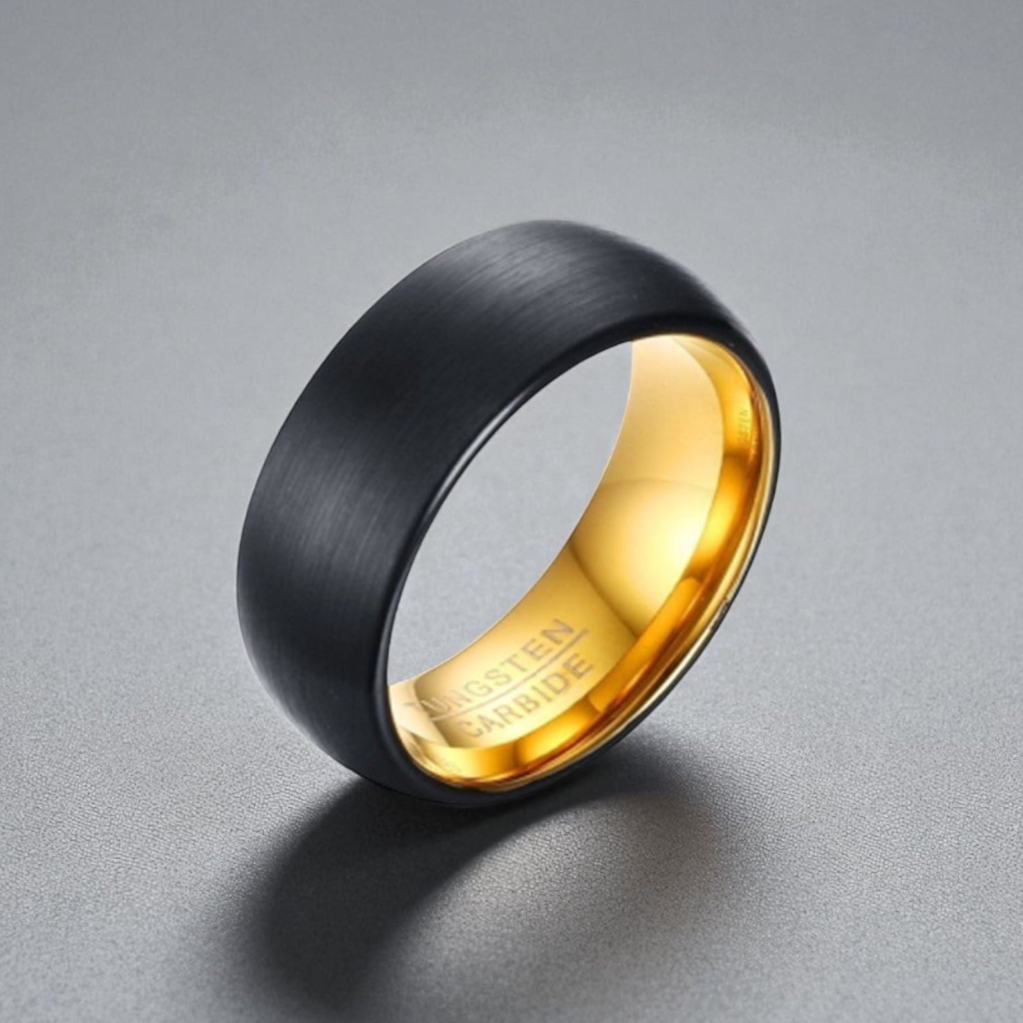 Anel em Aço de Tungsténio Escovado