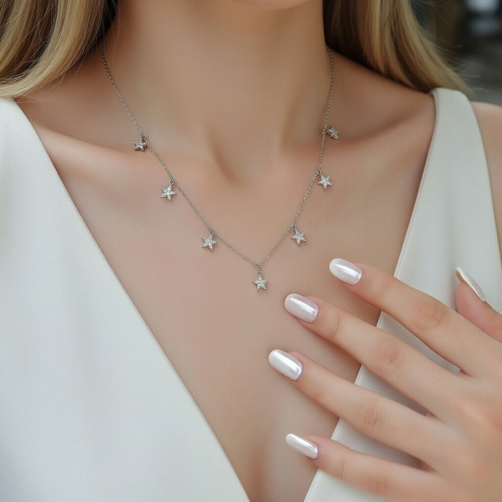 Colar Star em Prata 925 com Moissanite