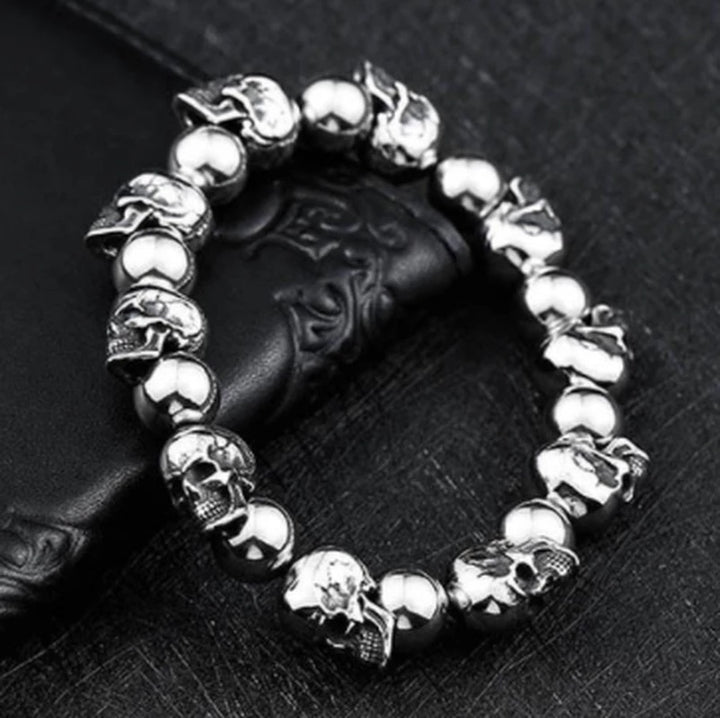 Pulseira Skull em Aço Inoxidável 316L