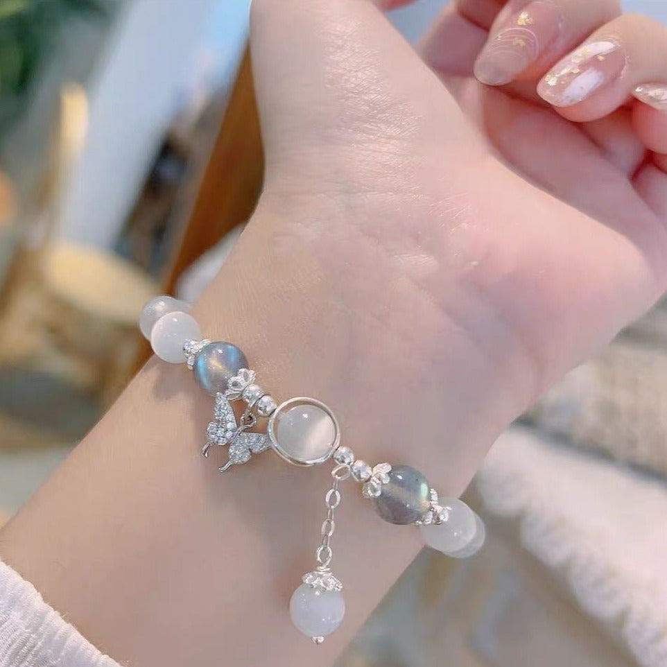 Pulseira Butterfly com Cristal Opala