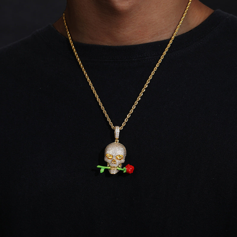 Colar Skull com Zircónia