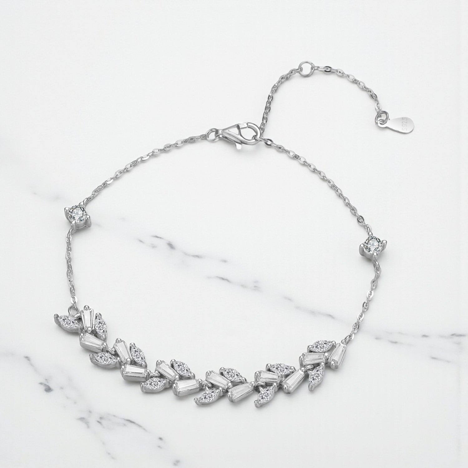 Pulseira Folha com Zircónias